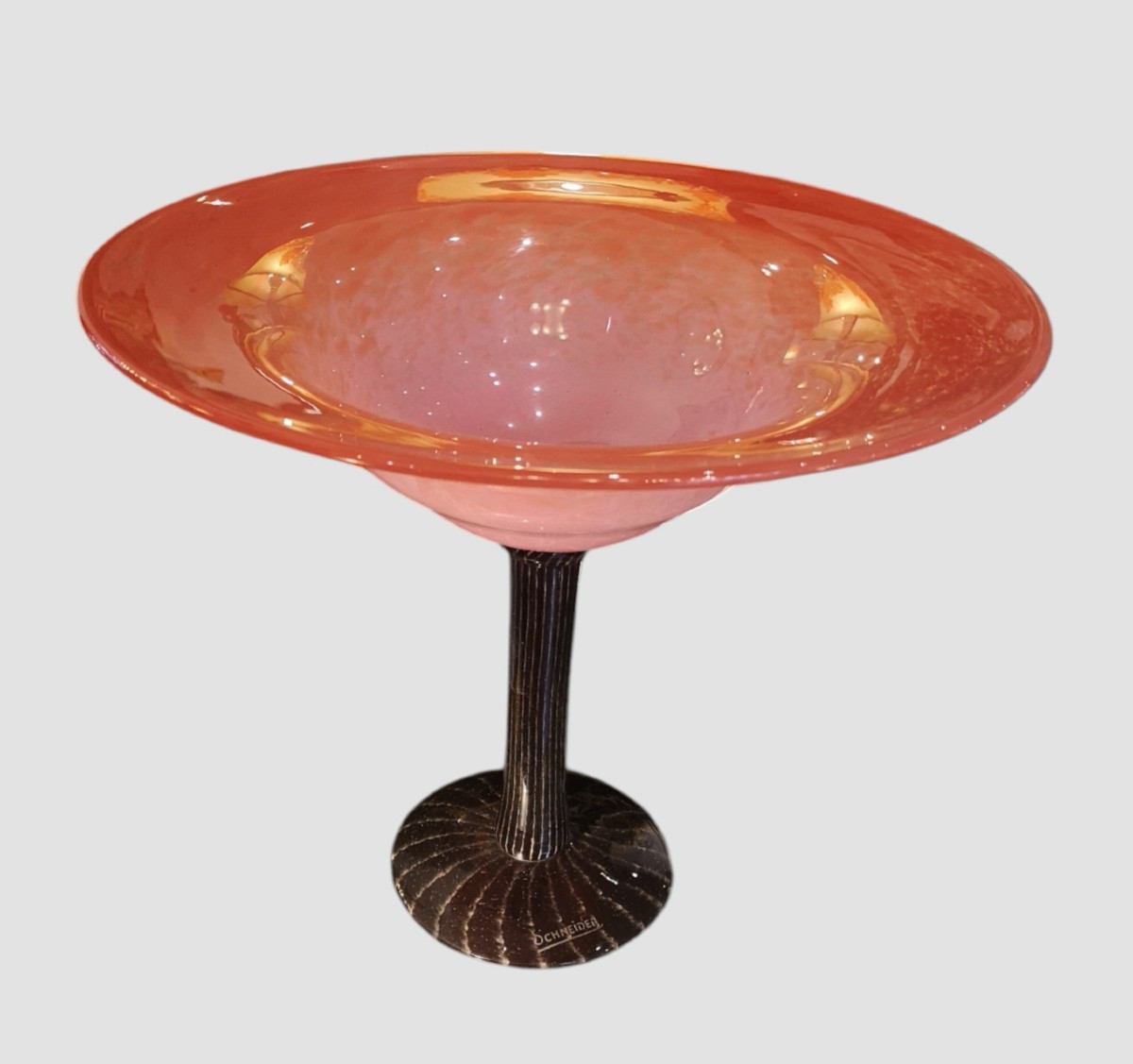 Schneider, Le Verre Français, Large Black Footed Bowl
