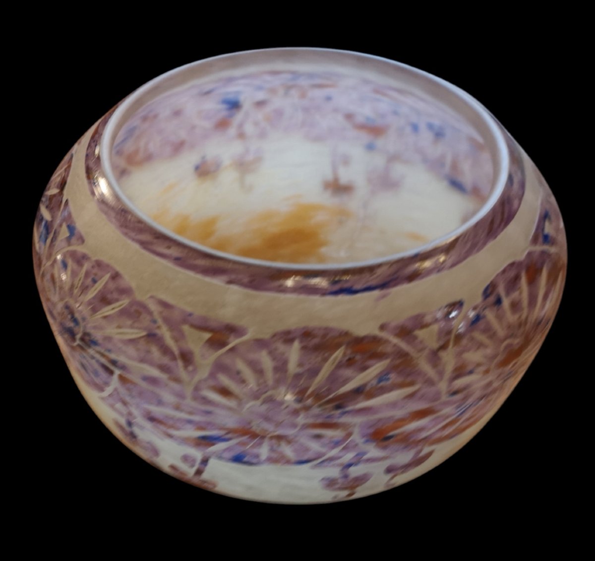 Charles Schneider, Le Verre Français, Vase With Columbine Design-photo-4