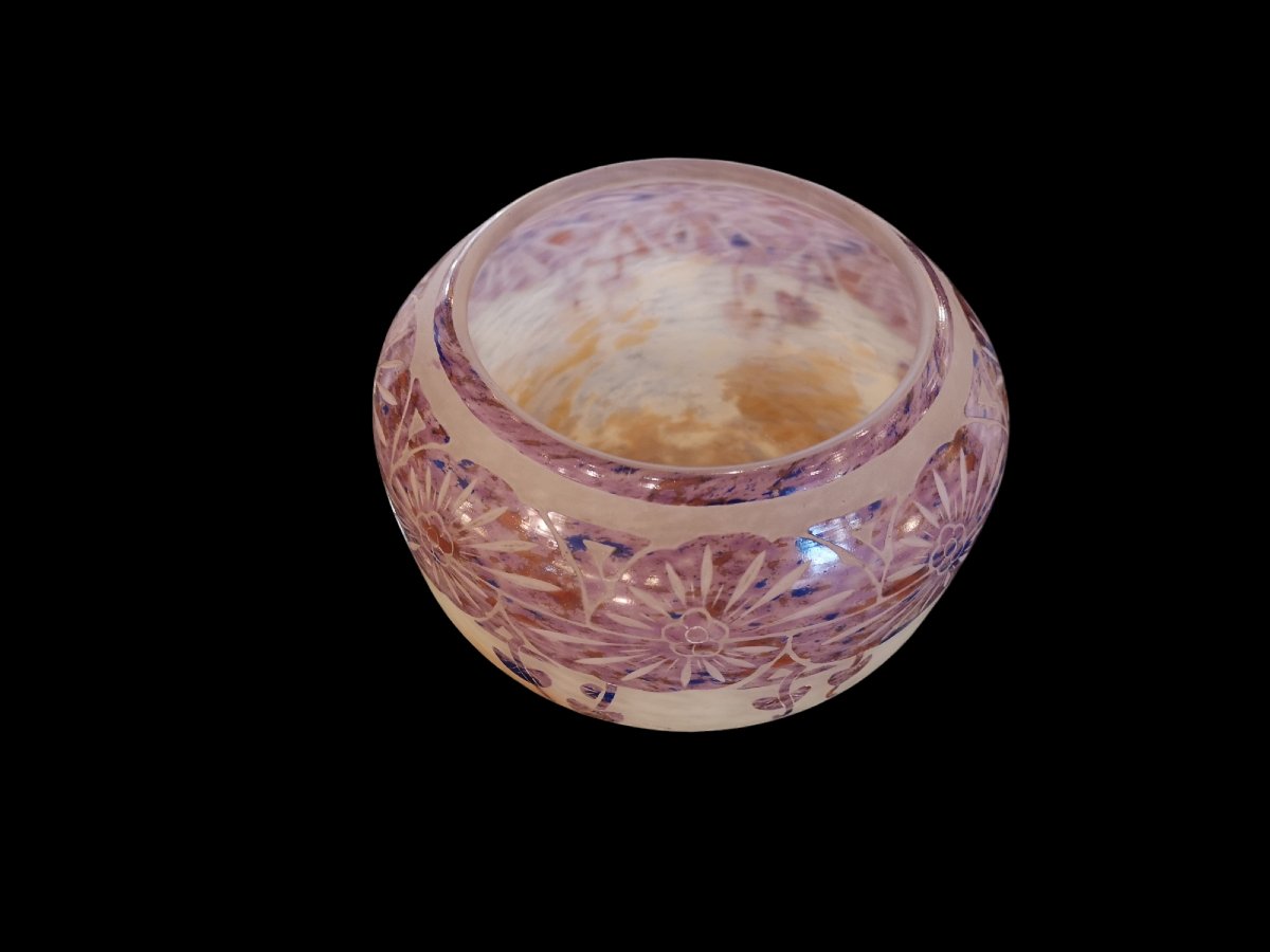 Charles Schneider, Le Verre Français, Vase With Columbine Design-photo-2