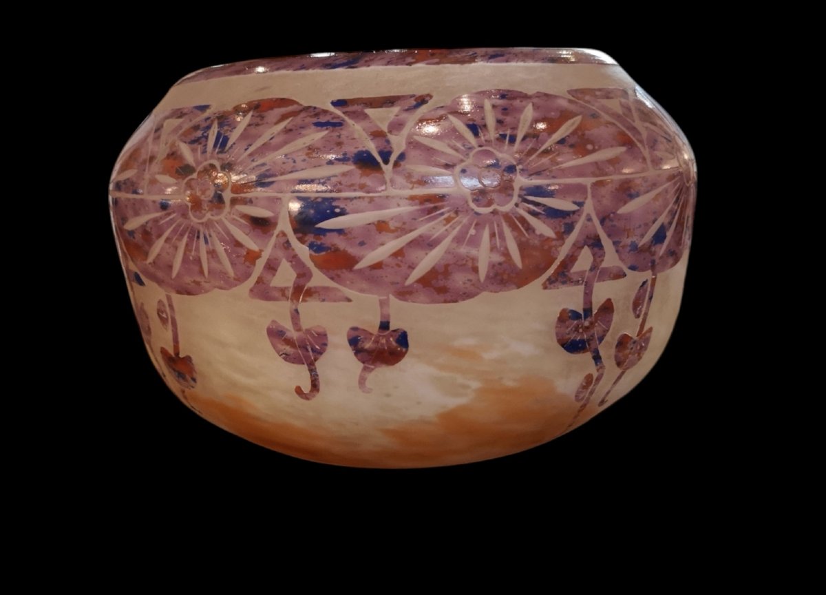 Charles Schneider, Le Verre Français, Vase With Columbine Design-photo-6