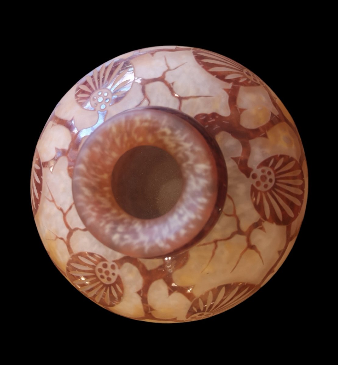Le Verre Français, Schneider, "épinettes" Vase -photo-4