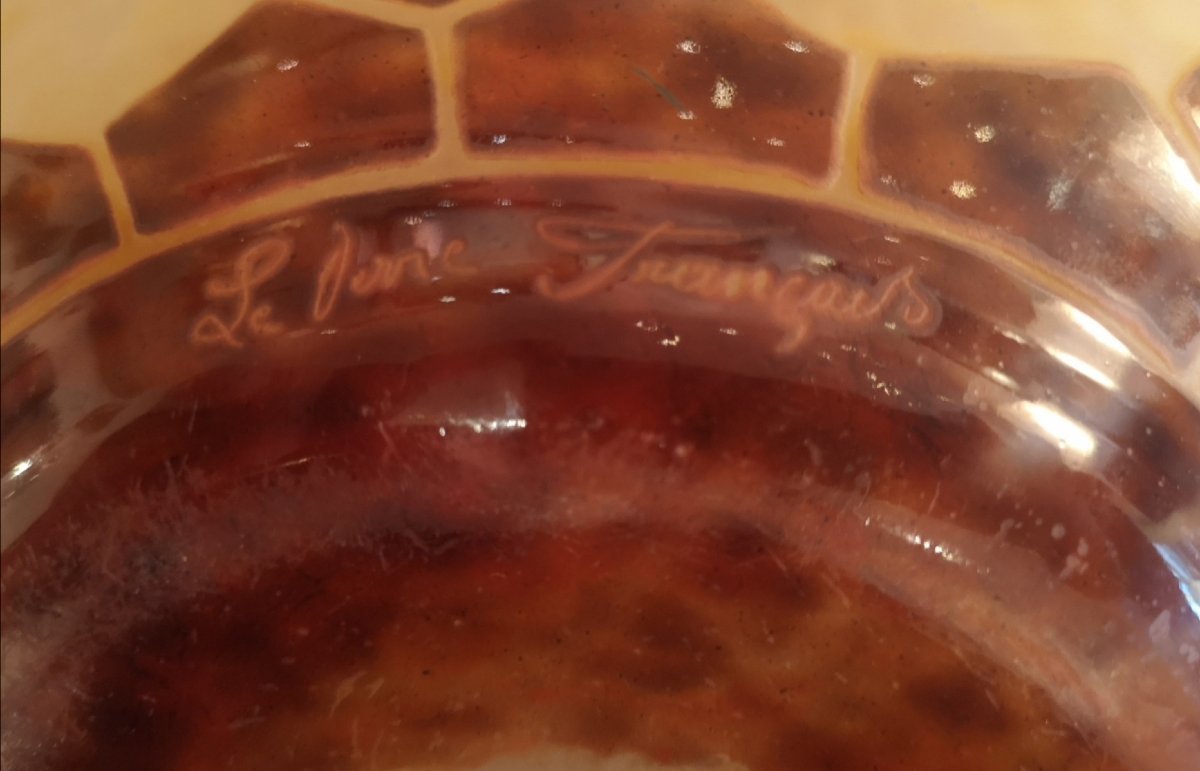 Le Verre Français, Schneider, "épinettes" Vase -photo-8