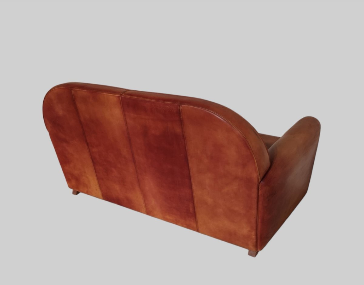Leather Club Sofa, Circa 1940–50-photo-2