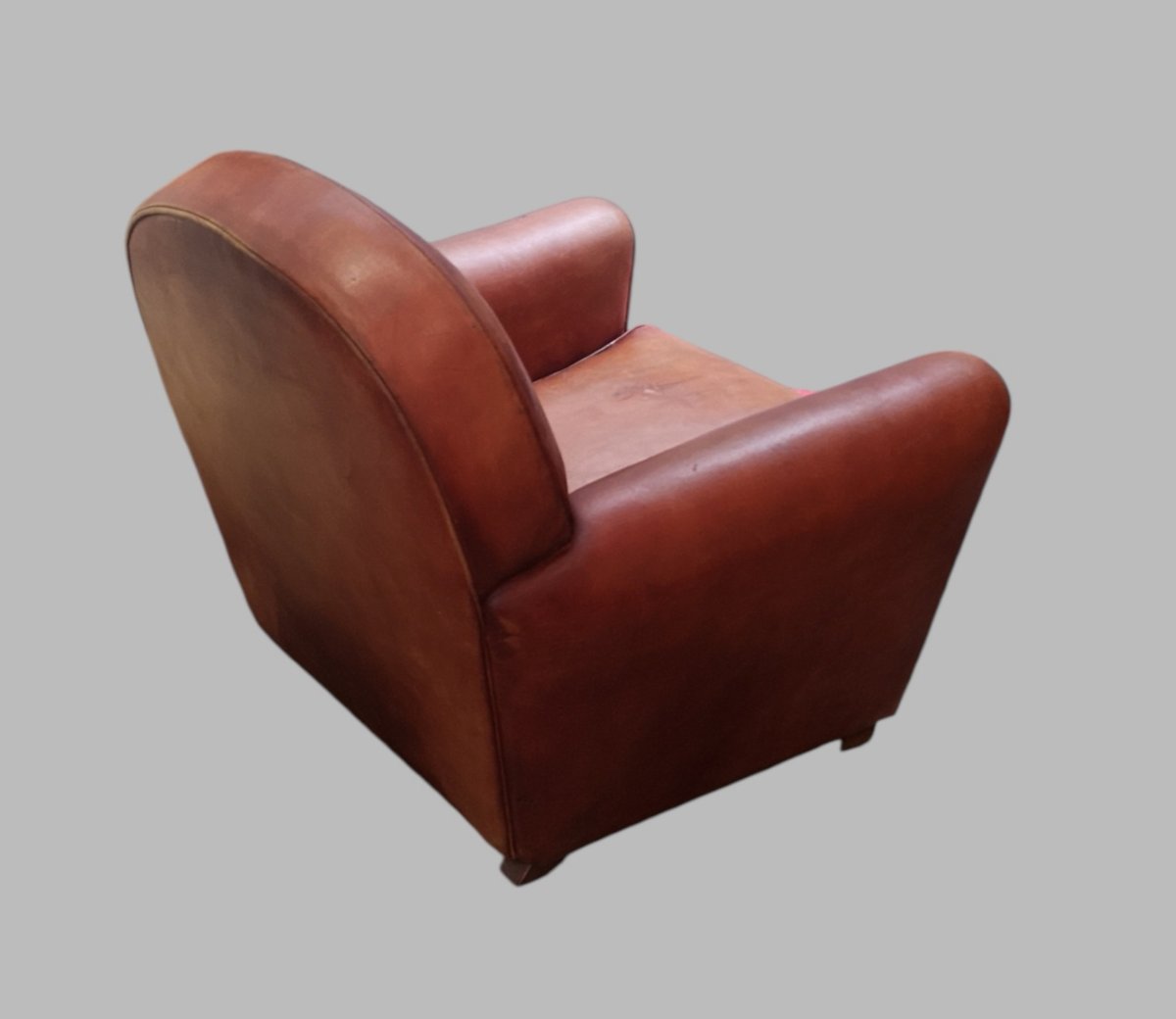 Paire de fauteuils Club en cuir circa 1940/50-photo-2