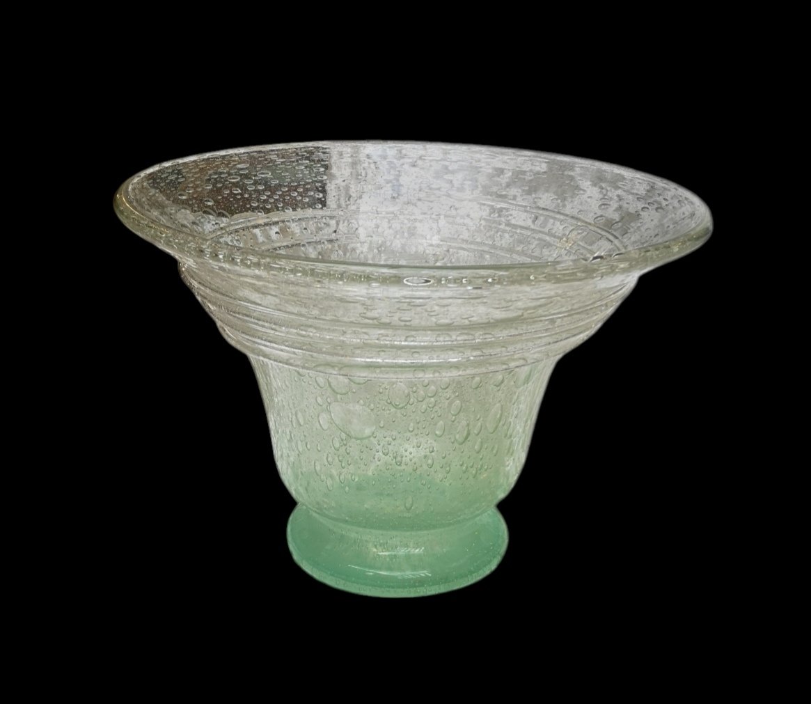 Schneider, Le Verre Français, Large Bubble-patterned Vase With A Spiral-photo-2