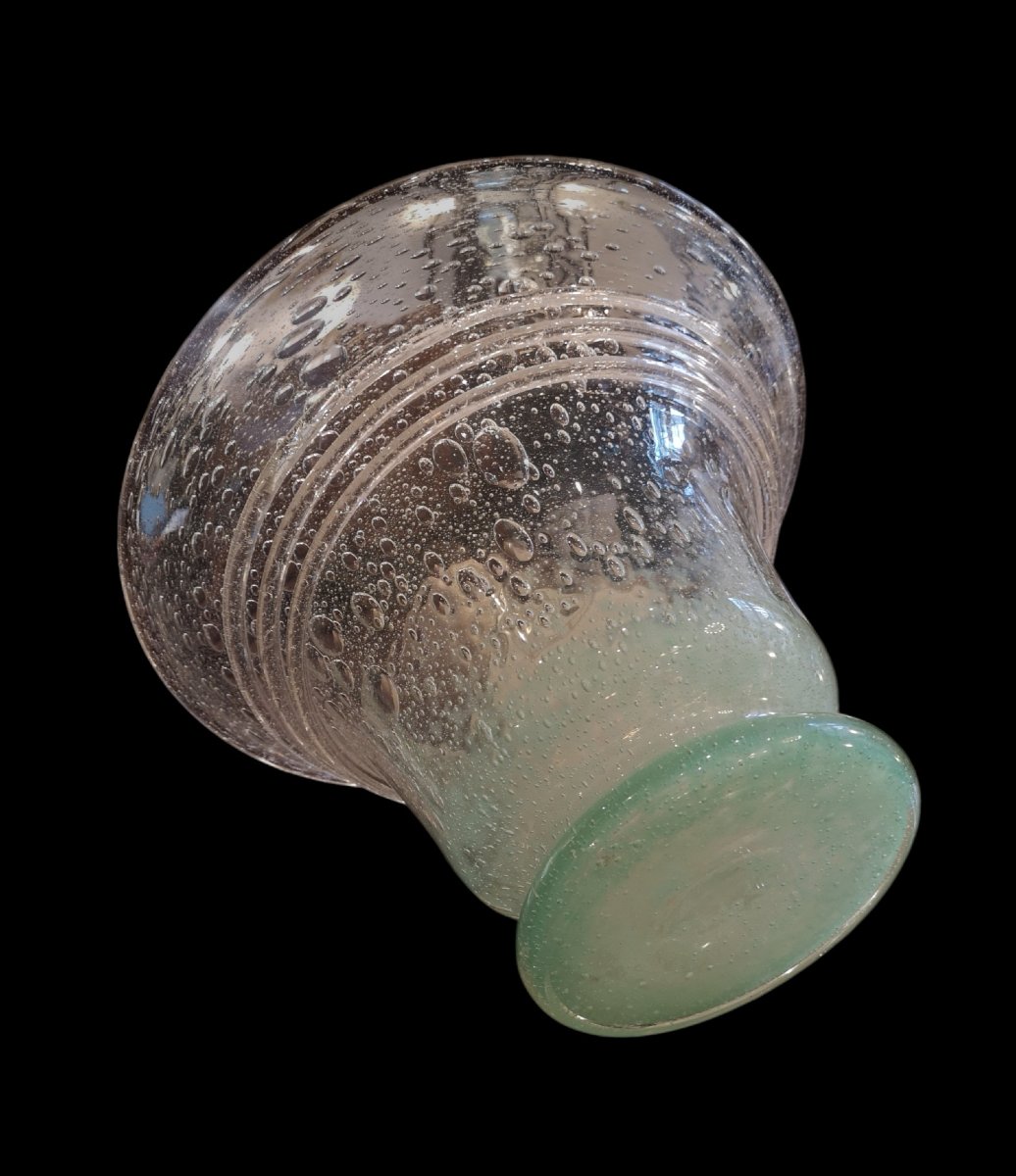 Schneider, Le Verre Français, Large Bubble-patterned Vase With A Spiral-photo-1