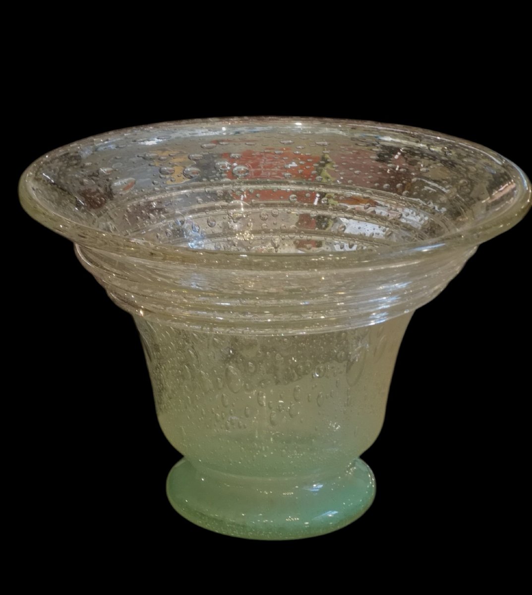 Schneider, Le Verre Français, Large Bubble-patterned Vase With A Spiral-photo-4