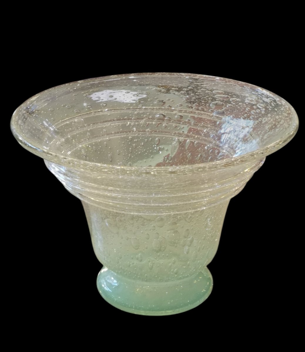 Schneider, Le Verre Français, Large Bubble-patterned Vase With A Spiral-photo-7