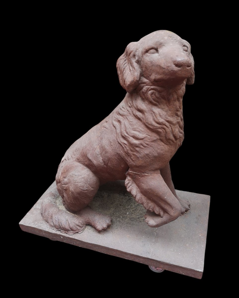 Paire de chiens de chasse en fonte de fer, circa 1900-photo-4