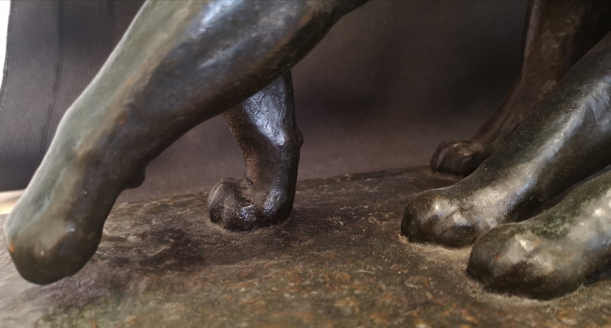  Panthère  -  Couple de panthères en bronze de A. Ouline-photo-5