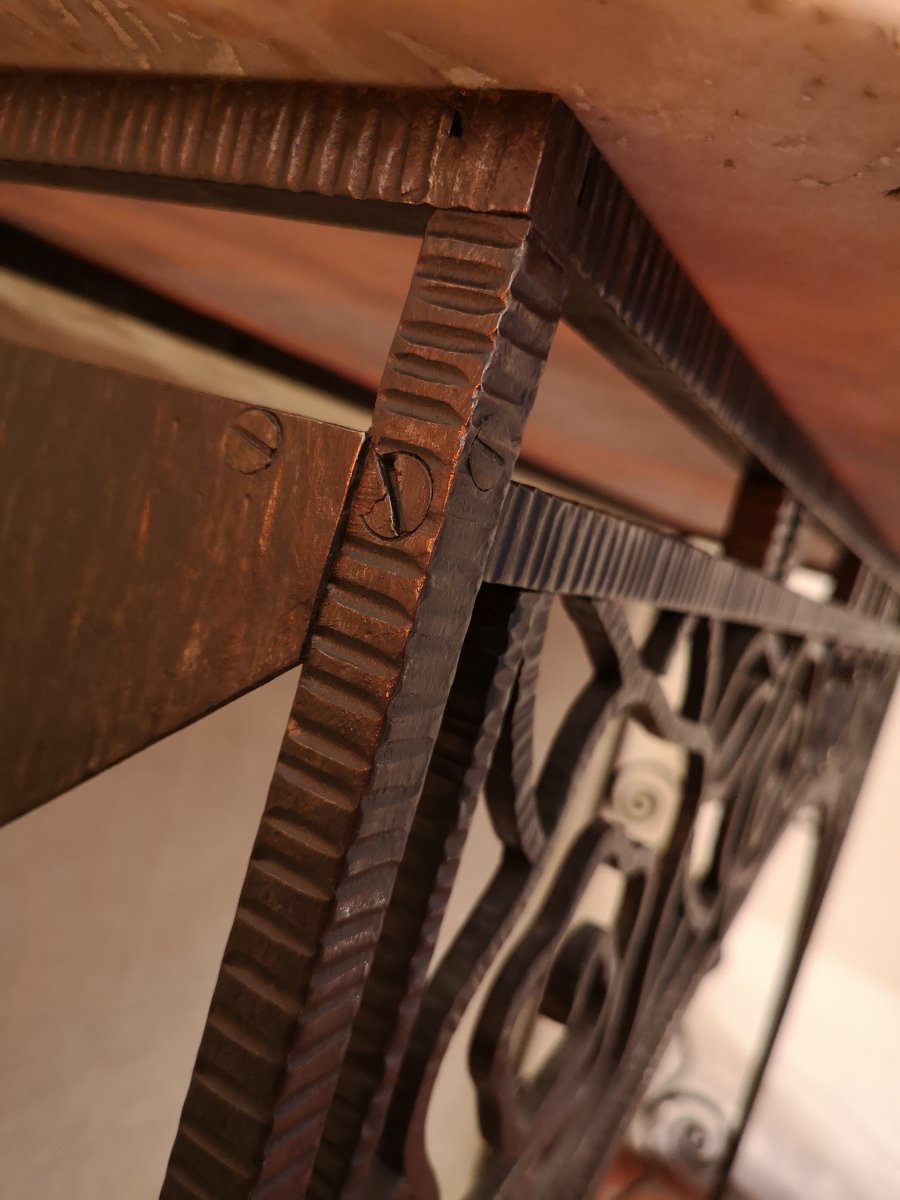 Wrought Iron Console From Art Deco Period-photo-3