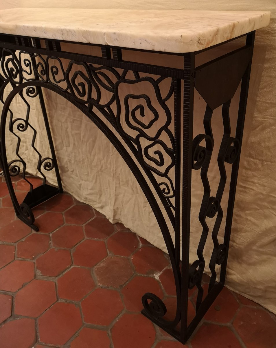 Wrought Iron Console From Art Deco Period-photo-5