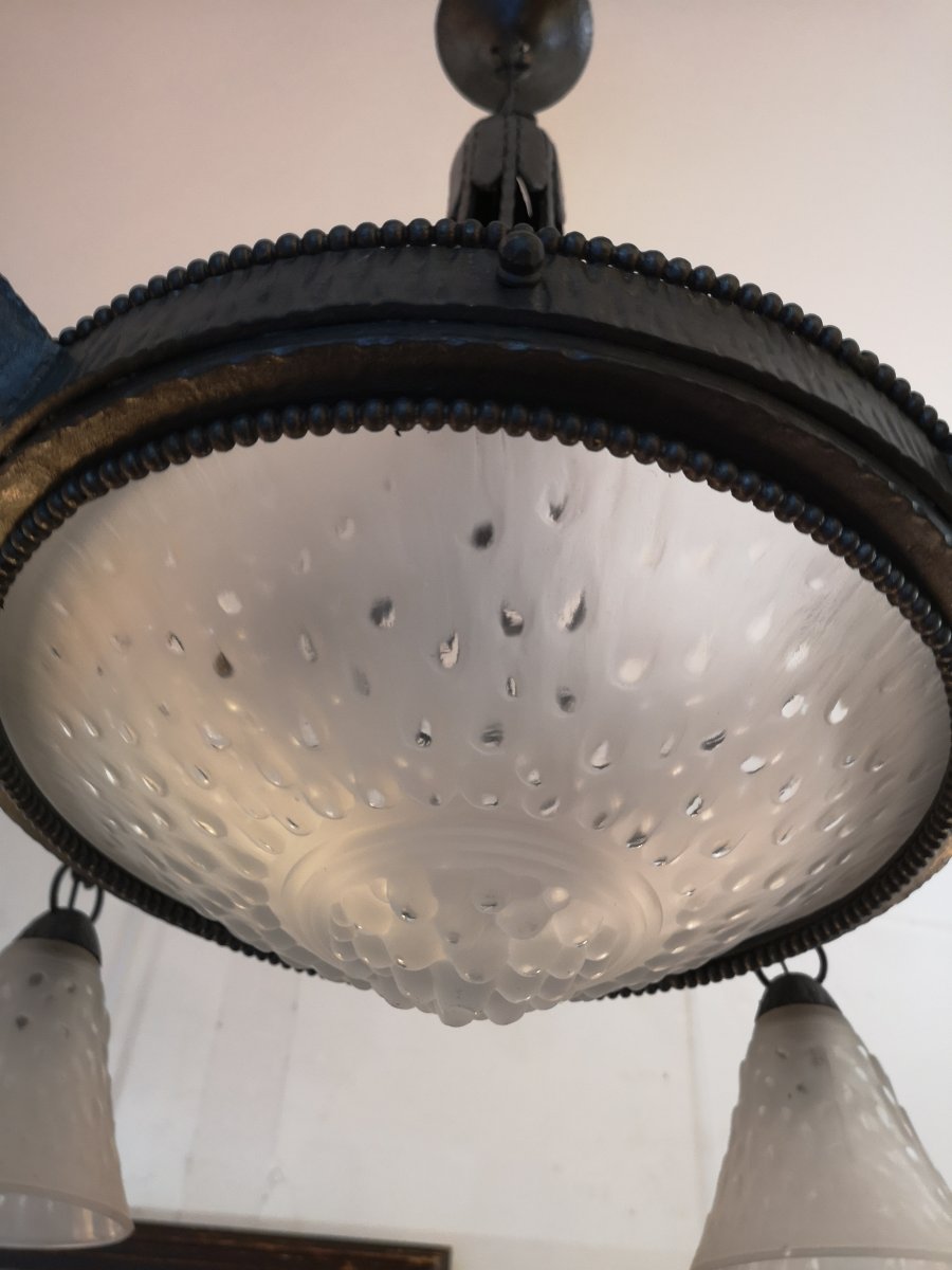 Lustre Art Déco Marcel Vasseur Et Muller-photo-3