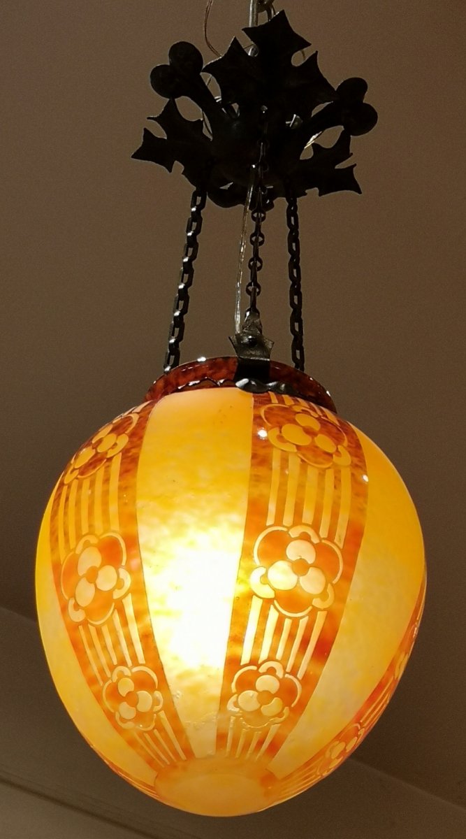 Lustre Art Déco Le Verre Français / Schneider-photo-1