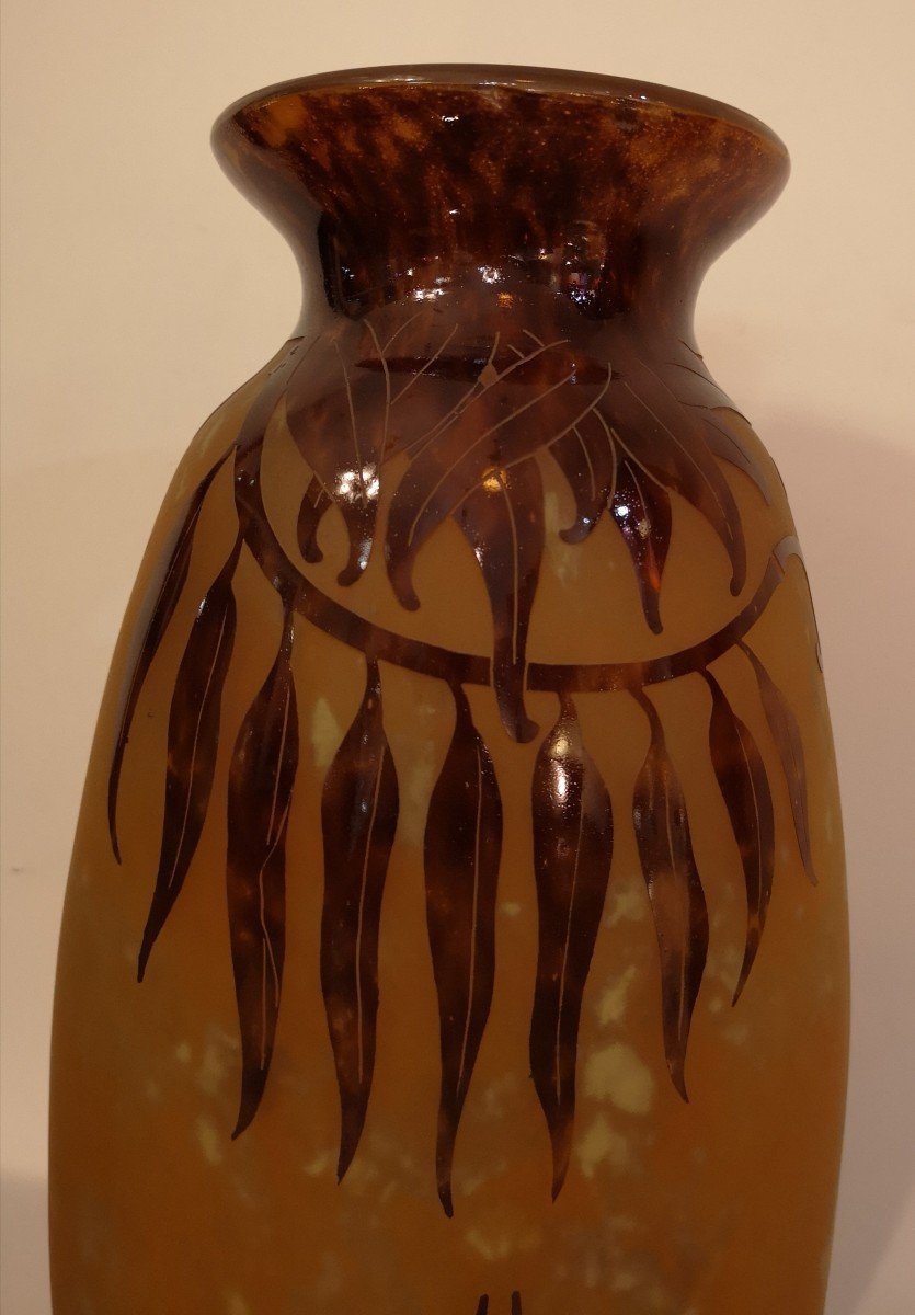 Schneider, The French Glass, Large Swan Vase, 55.5 Cm-photo-4
