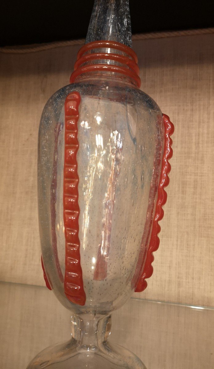 Schneider, Vase Bullé, Bleuté, 47 Cm-photo-2