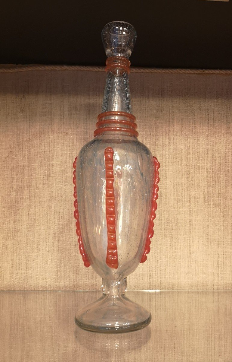 Schneider, Vase Bullé, Bleuté, 47 Cm-photo-5