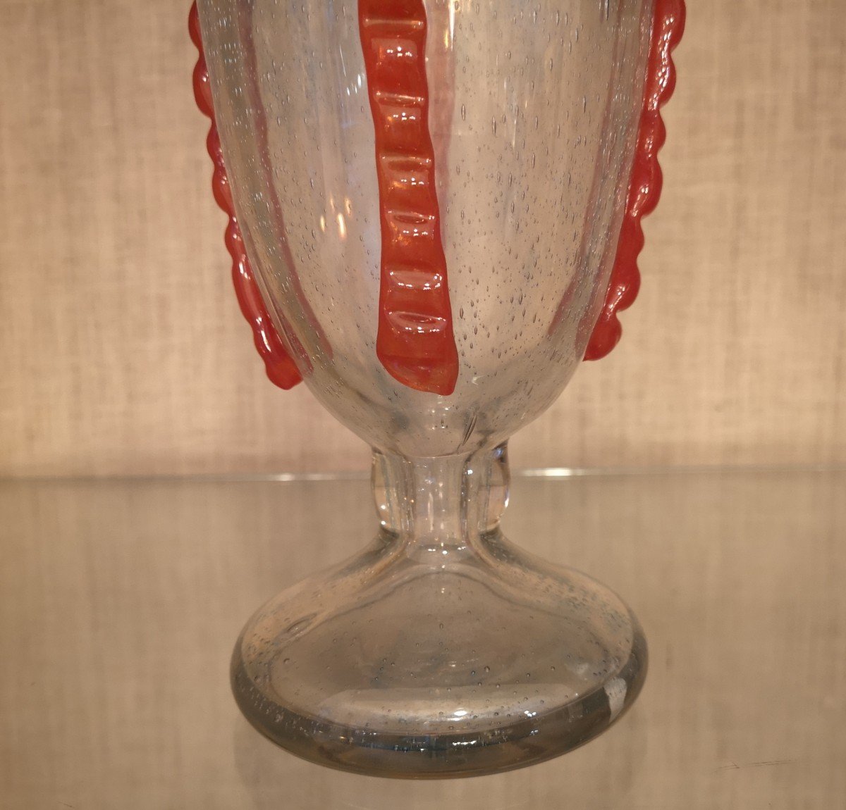 Schneider, Vase Bullé, Bleuté, 47 Cm-photo-6