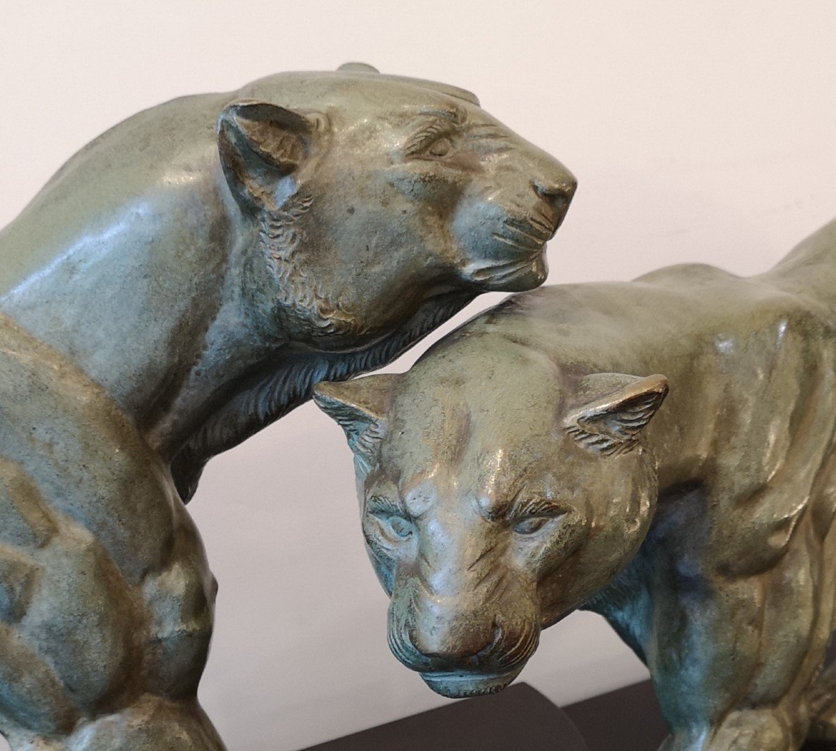 Bronze Panthers, Irénée Rochard, L: 115.5 Cm-photo-1