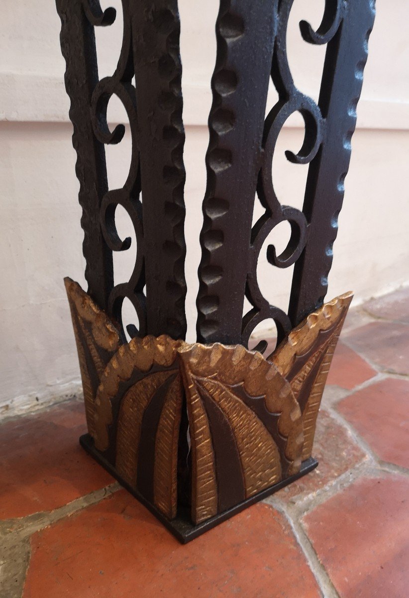 Art Deco Wrought Iron Console, Circa 1930-photo-3