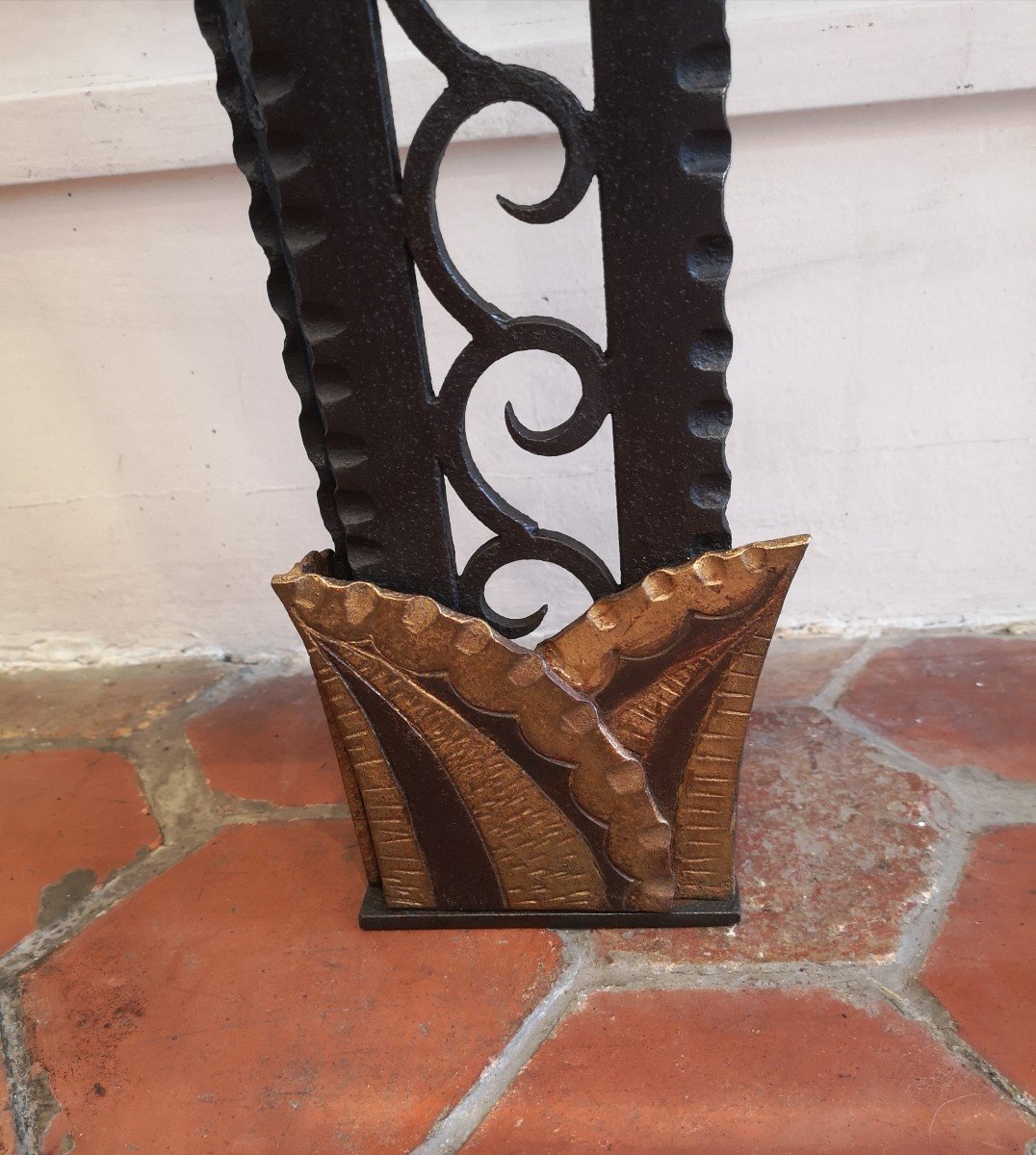 Art Deco Wrought Iron Console, Circa 1930-photo-5