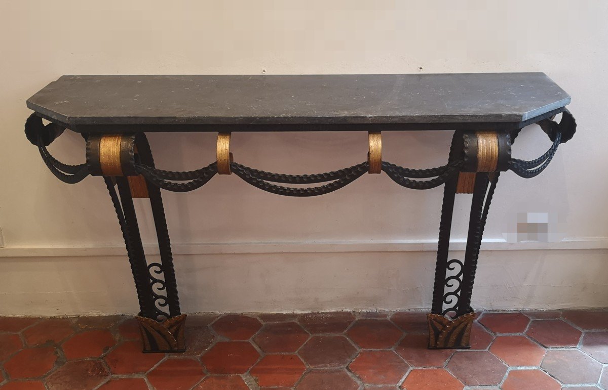 Art Deco Wrought Iron Console, Circa 1930