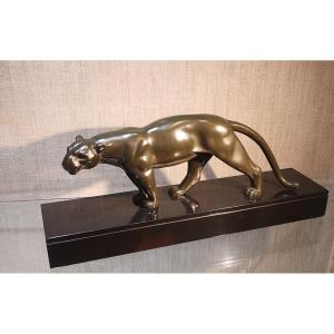 Panthère En Bronze Art Déco, A. Ouline