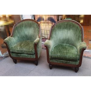 Pair Of Art Deco Armchairs