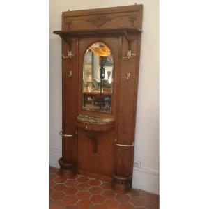 Vestiaire Art Déco En Chêne  Mouluré