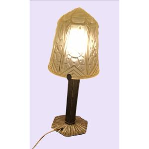 Muller Frères Lunéville Wrought Iron Lamp 1930