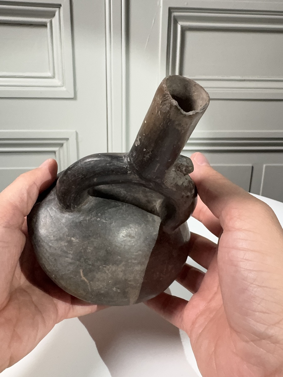 Stirrup Vase – Chimu Culture – Peru – 1100-1470 Ad.-photo-5