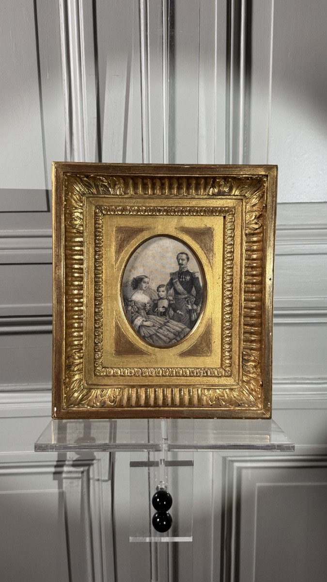 19th-century Engraving – Imperial Family: Napoleon III, Eugénie, And The Prince Imperial