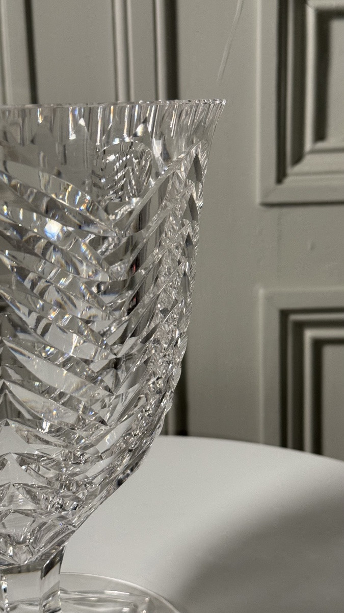 Vase en cristal taillé sur pied – XXe siècle-photo-4