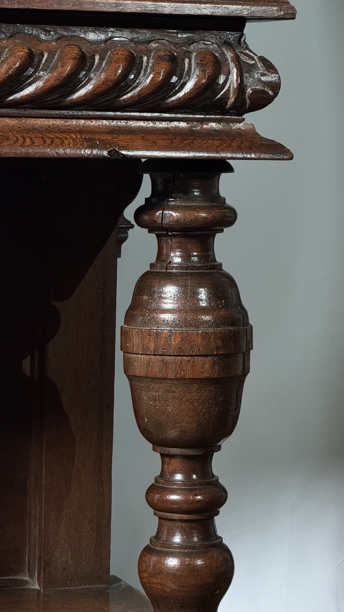 Renaissance Carved Wood Credenza – 17th Century Elements, 19th Century Assembly-photo-3