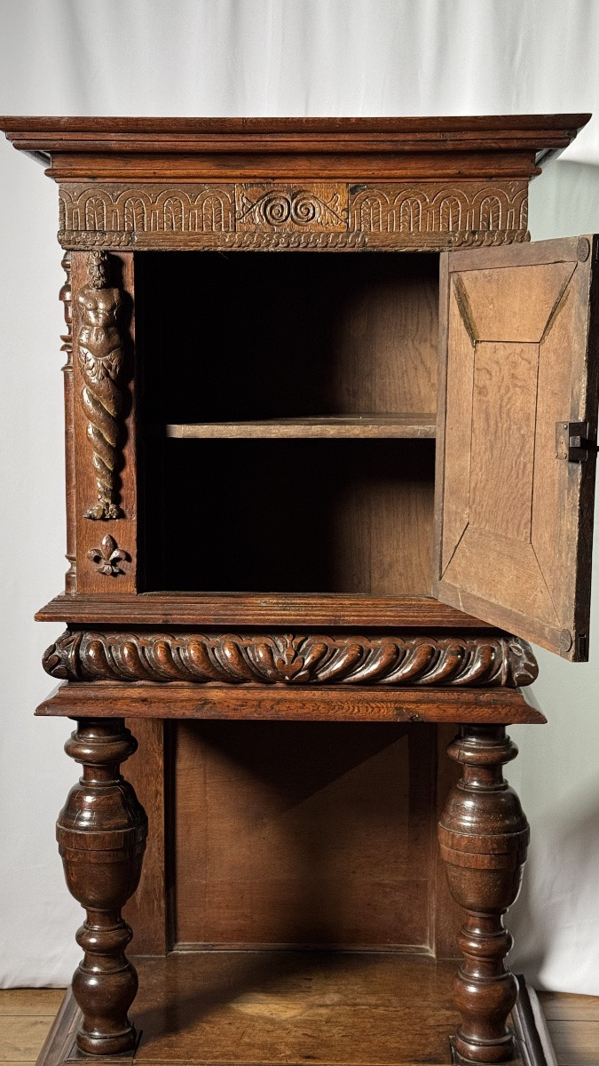 Renaissance Carved Wood Credenza – 17th Century Elements, 19th Century Assembly-photo-1