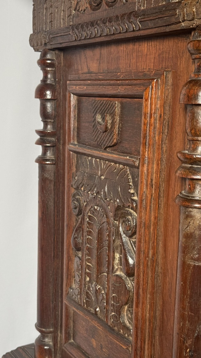 Renaissance Carved Wood Credenza – 17th Century Elements, 19th Century Assembly-photo-4