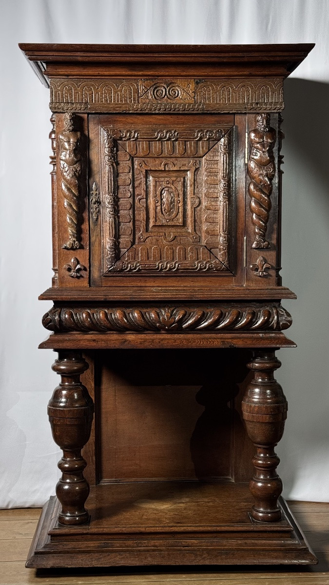 Renaissance Carved Wood Credenza – 17th Century Elements, 19th Century Assembly-photo-6