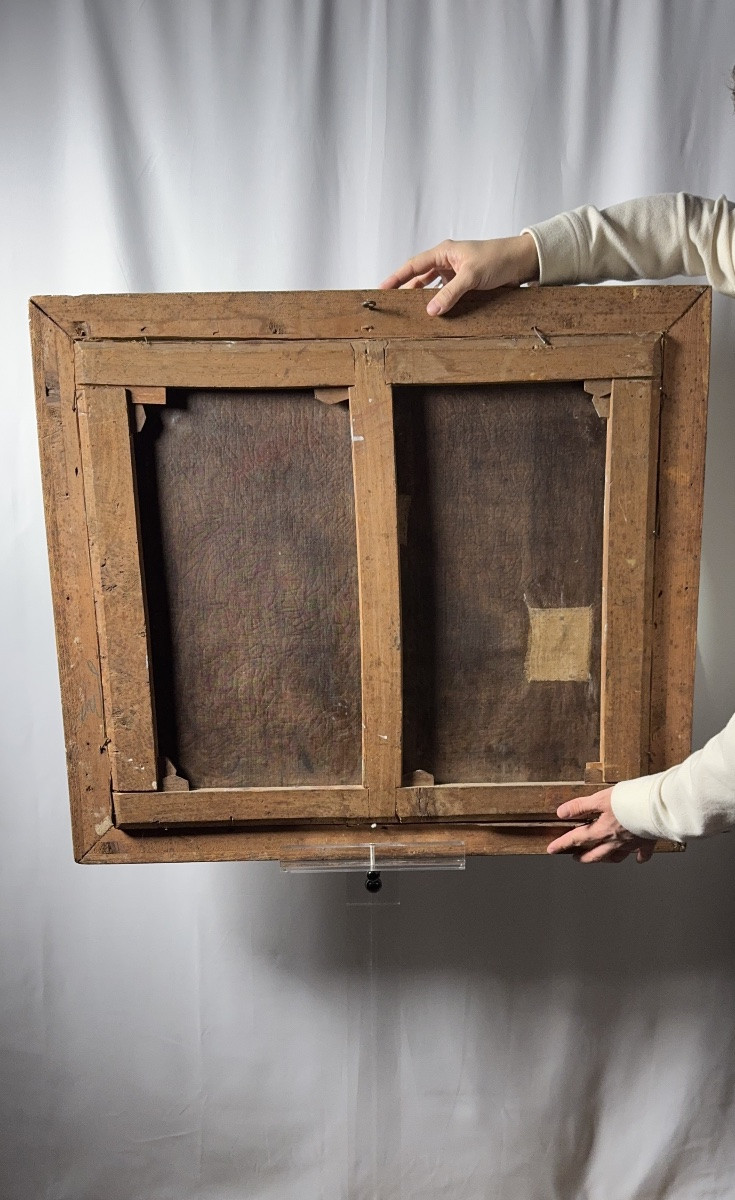 Huile sur toile - danseurs sous l'orage - école du XIXe-photo-2