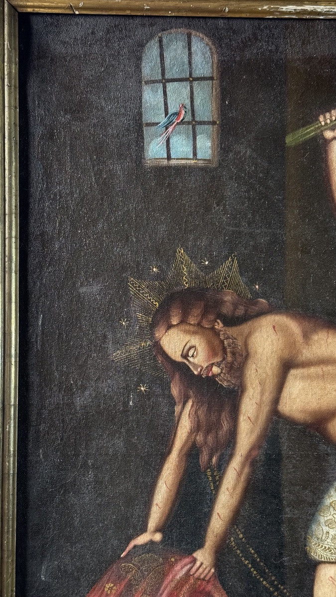 Cuzco School - The Flagellation Of Christ - 19th Century-photo-2