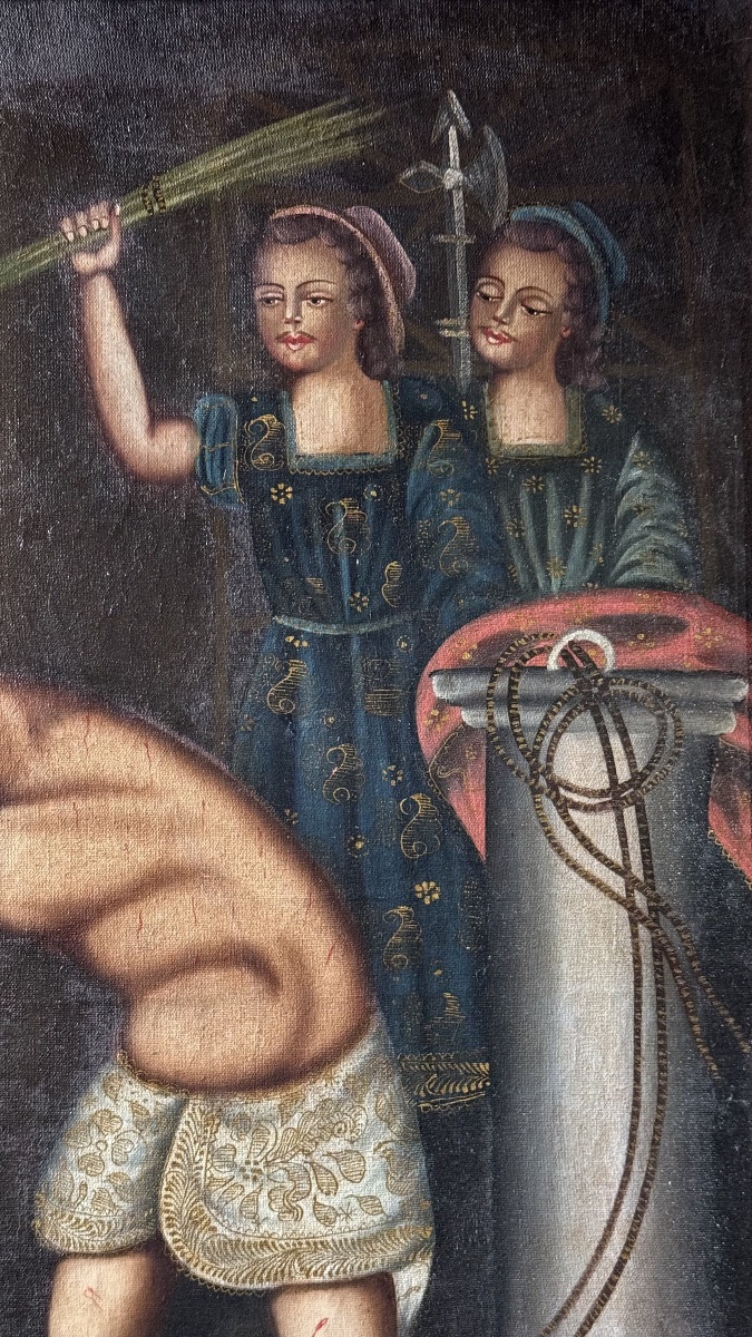 Cuzco School - The Flagellation Of Christ - 19th Century-photo-4