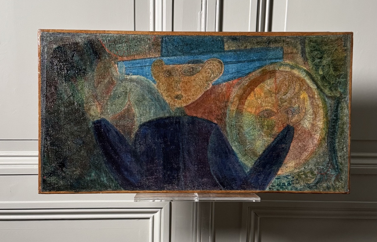 René Brô - The Man With The Hat - Oil On Canvas Circa 1950