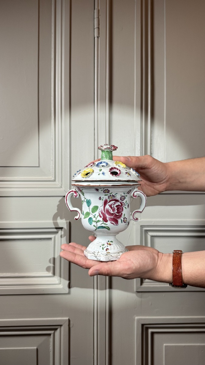 18th Century Eastern French Faience Flower Holder, Probably Niderviller-photo-2