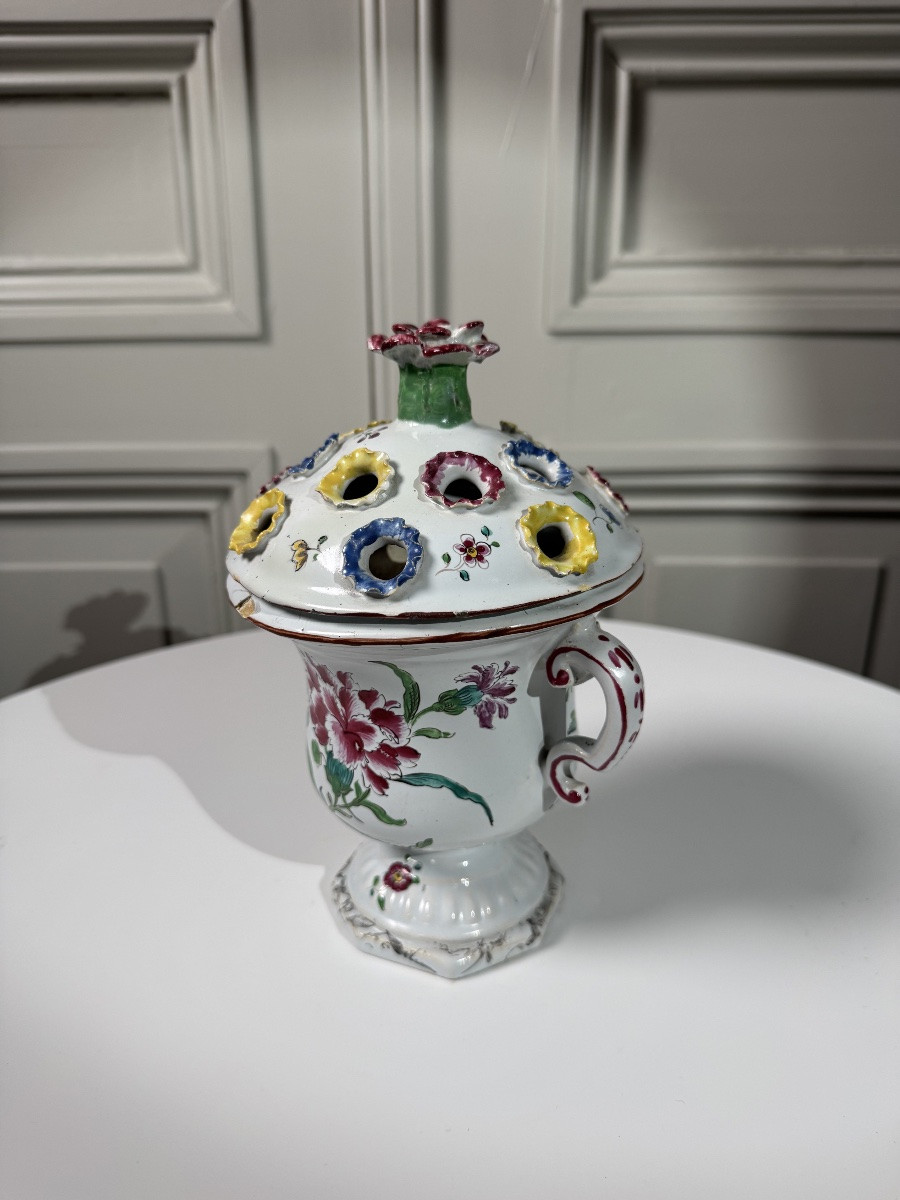 18th Century Eastern French Faience Flower Holder, Probably Niderviller-photo-3