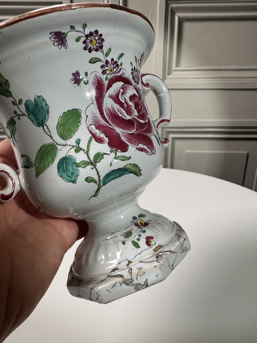 18th Century Eastern French Faience Flower Holder, Probably Niderviller-photo-5