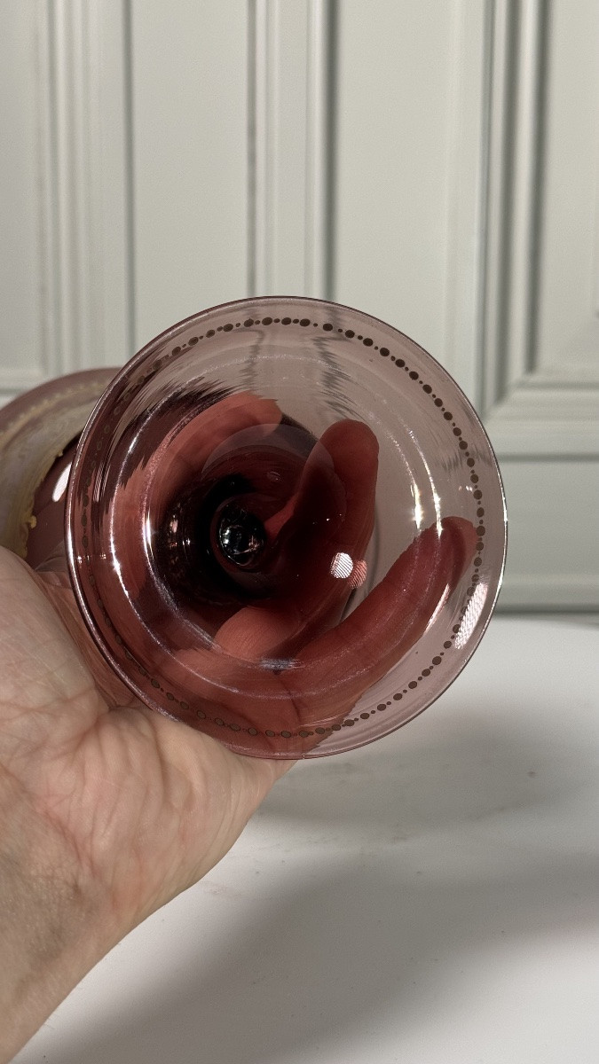 Coupe sur pied en verre de Murano, décor doré à l’antique, vers 1900-photo-4