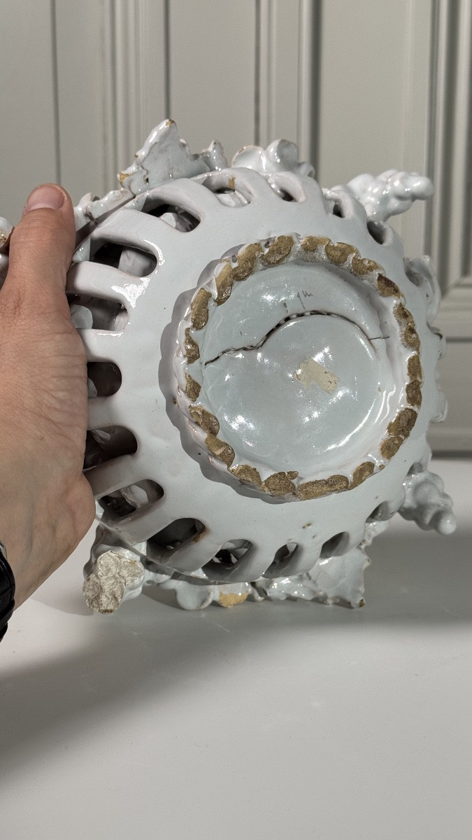 Malicorne Earthenware Fruit Basket – 18th Century-photo-3