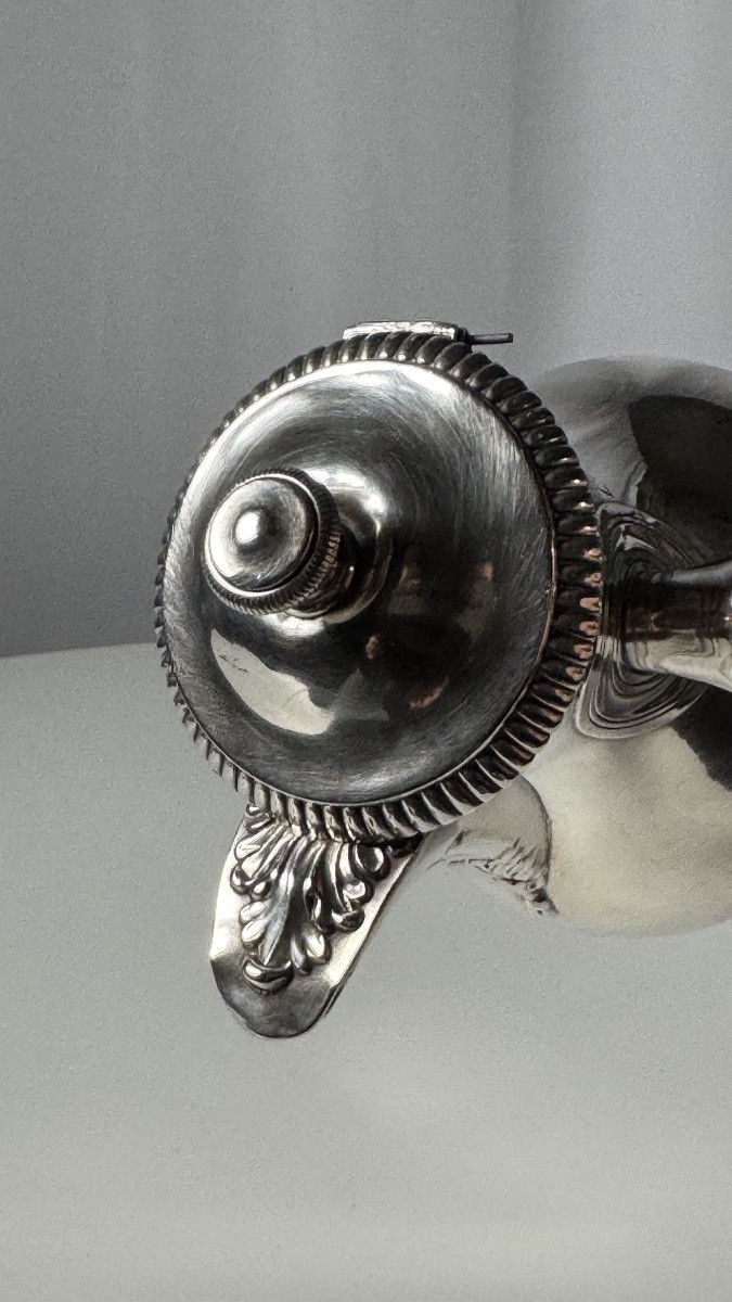 Solid Silver Bachelor Teapot – France, 1819–1838-photo-2