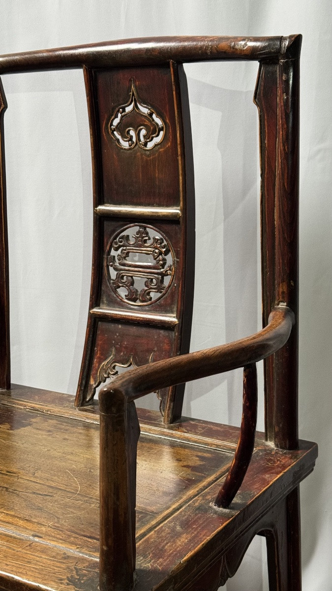 Fauteuil chinois de lettré, XIXe siècle-photo-2