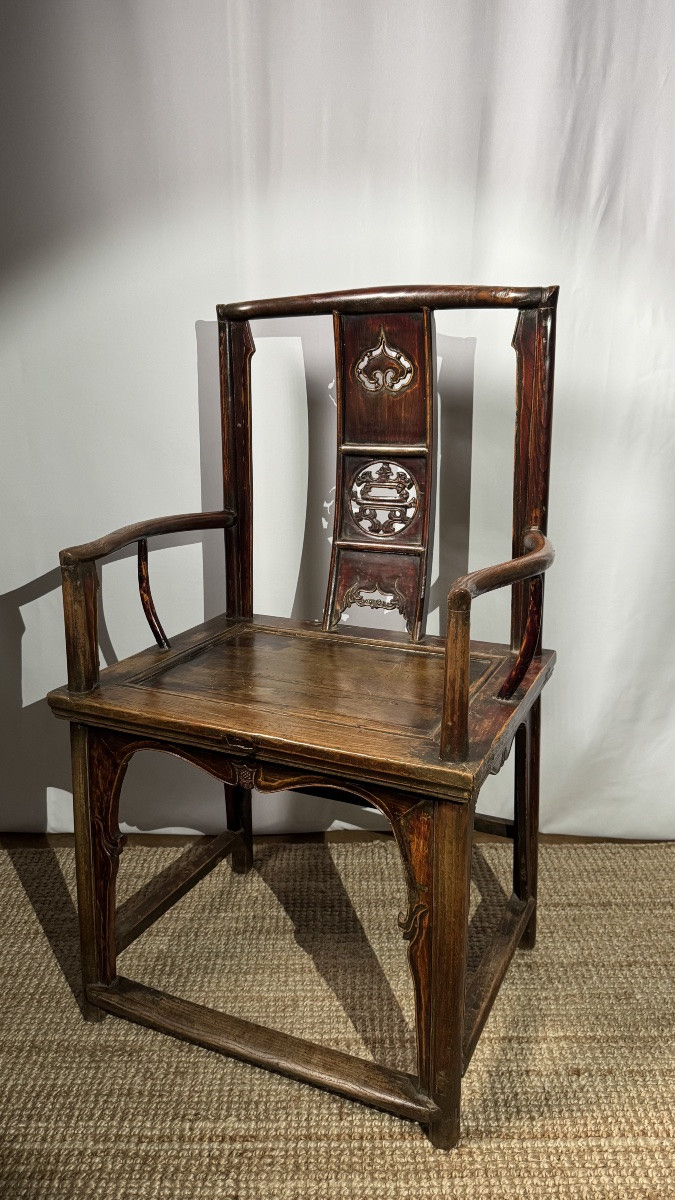 Fauteuil chinois de lettré, XIXe siècle-photo-1