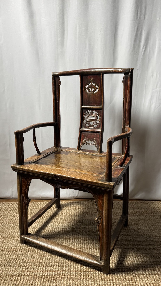 Fauteuil chinois de lettré, XIXe siècle-photo-4